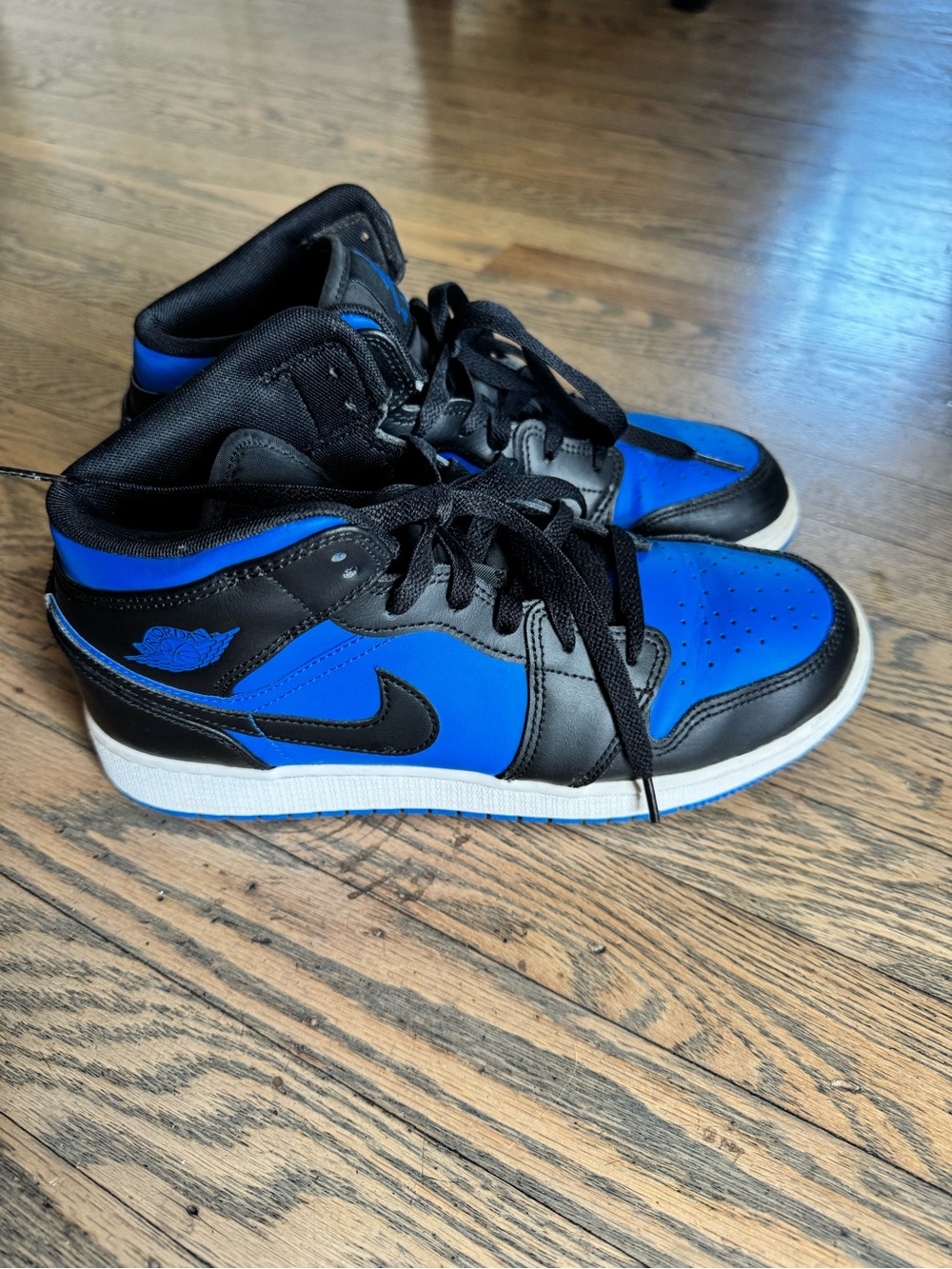 Nike Kids Black and Royal Blue High-Top Sneakers